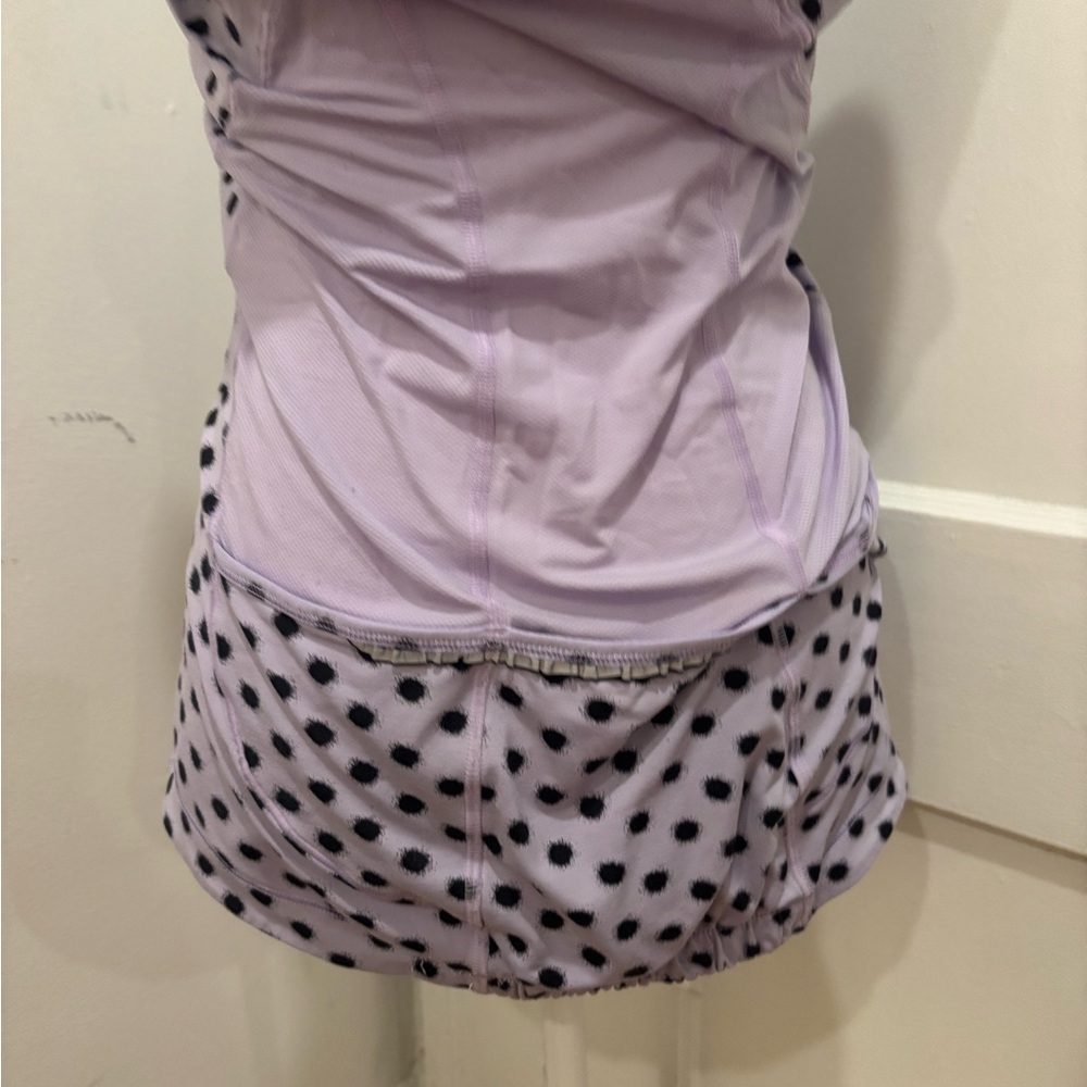 lululemon Velo Vixen Purple Polka Dot Zip Up Cycling Jersey - Picture 4 of 8
